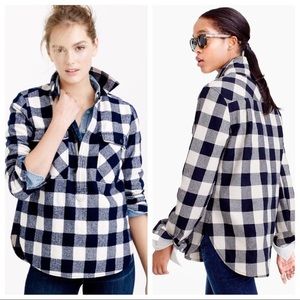 J.Crew navy buffalo plaid shirt jacket NWOT